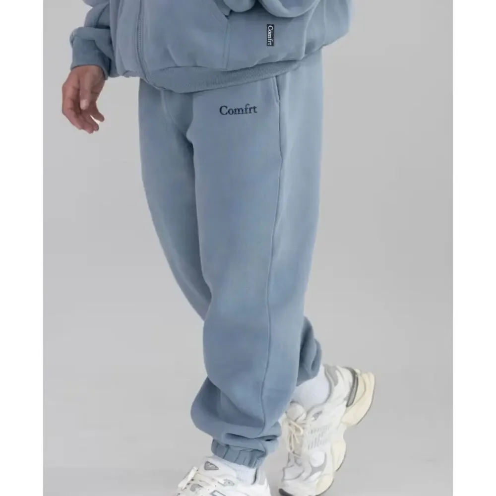 Comfrt Cloud Sweatpants Blue Willow Unisex Heavyweight Fleece Joggers Cozy SZ M